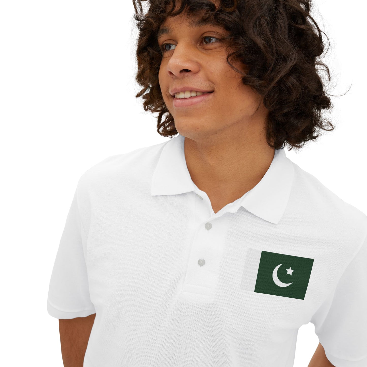 Polo Shirt with Pakistan Flag Chest Design