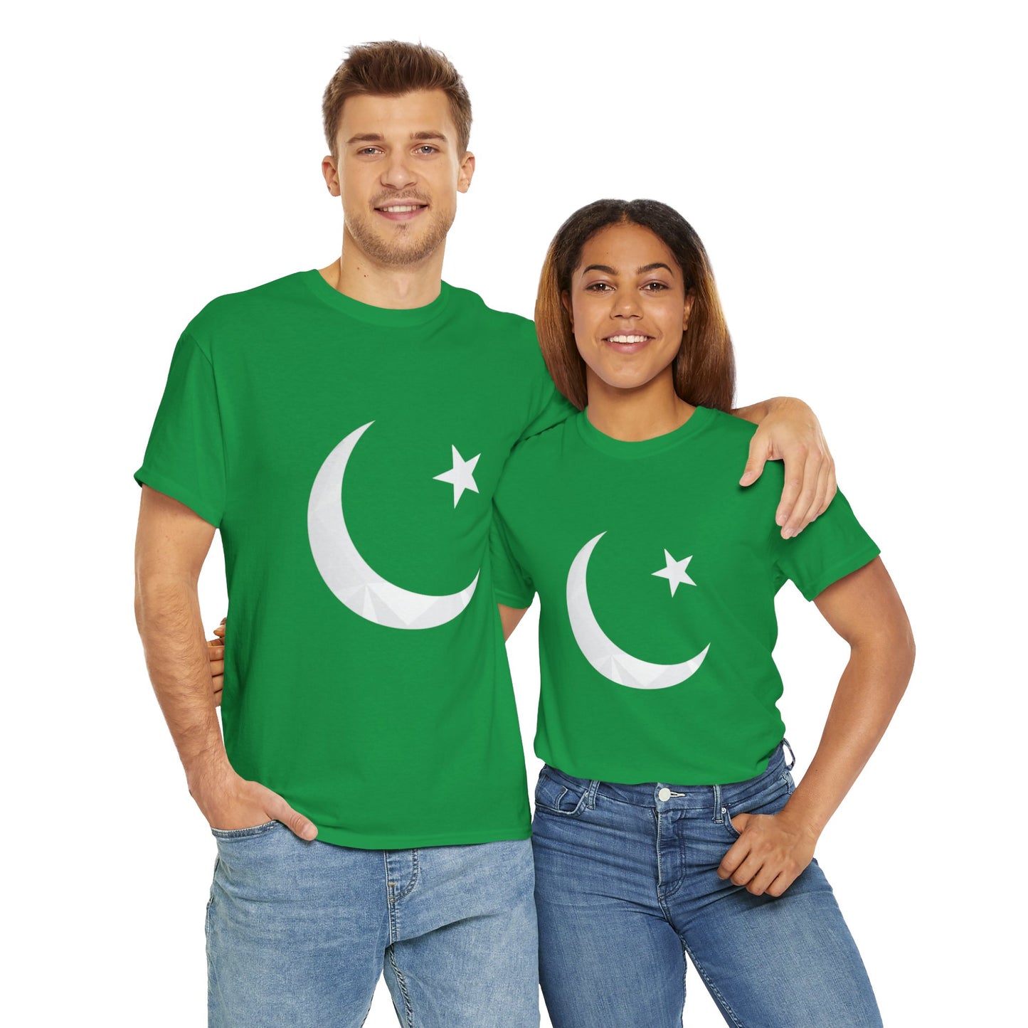 Flag Moon & Star T-Shirt - Green Pakistani Flag Design