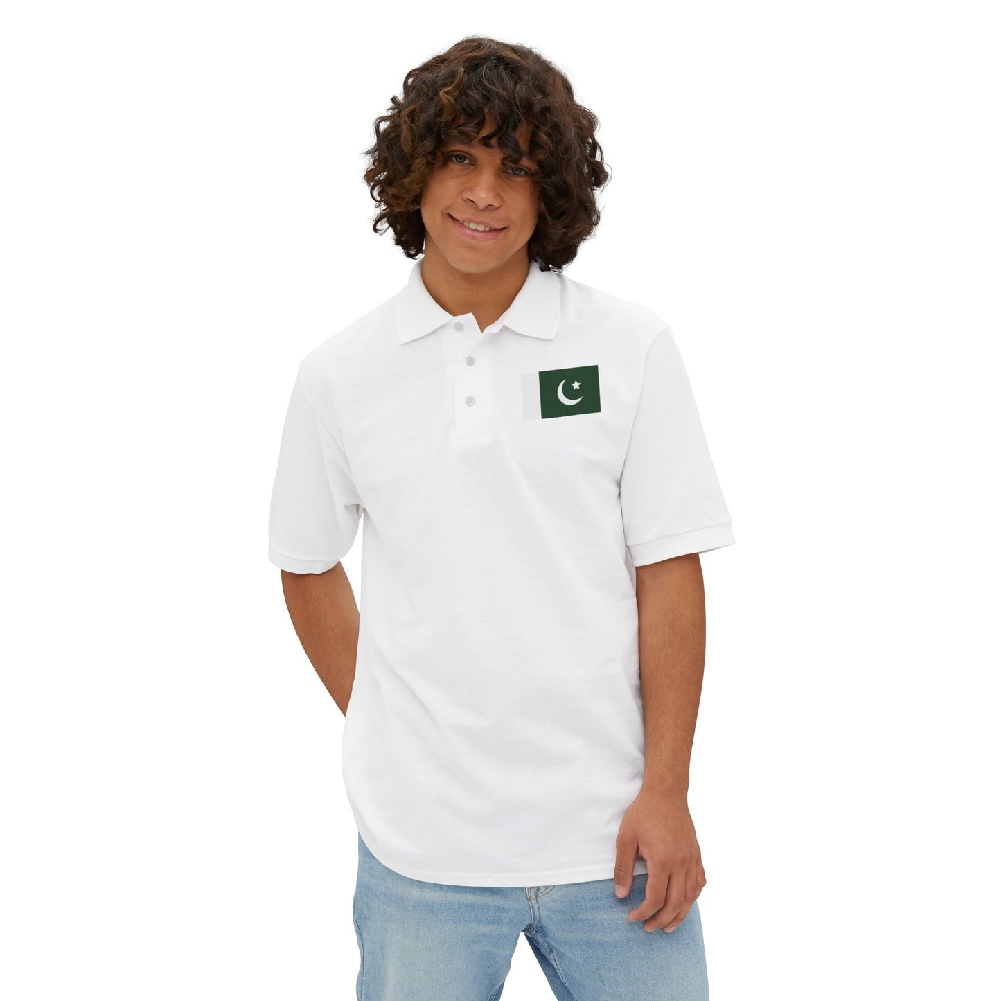 Polo Shirt with Pakistan Flag Chest Design