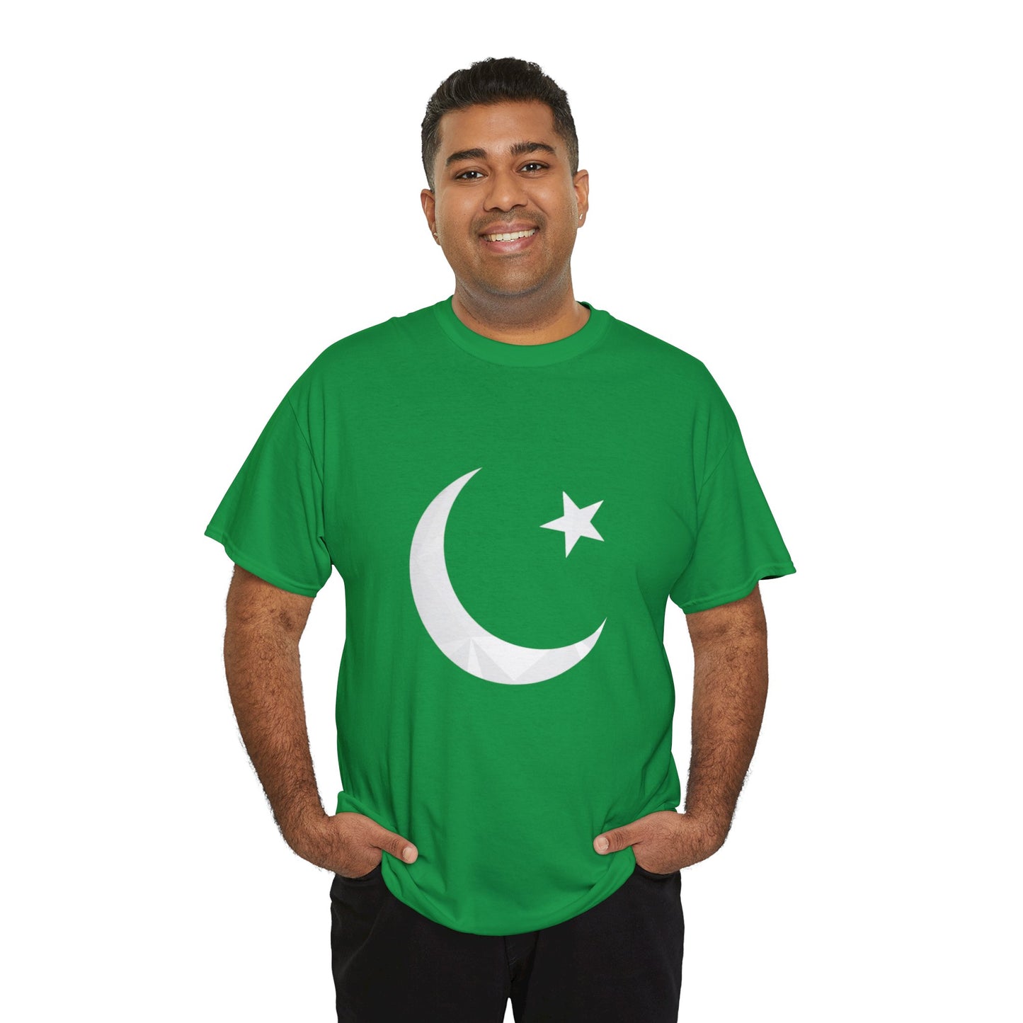 Flag Moon & Star T-Shirt - Green Pakistani Flag Design